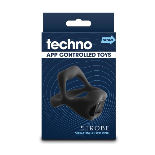 Techno Strobe Anillo Vibrante Controlado por App - Negro