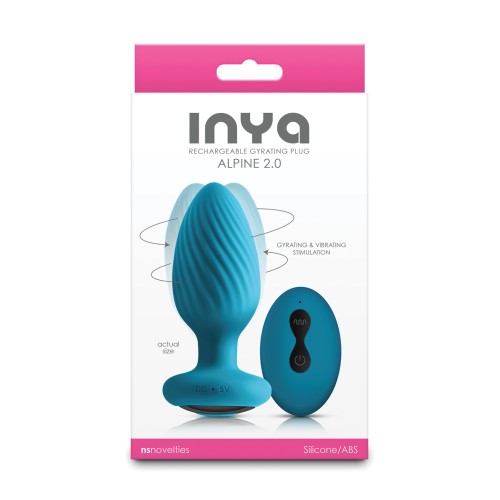 INYA Alpine 2.0 Gyrating Vibrating Anal Plug Remote Teal