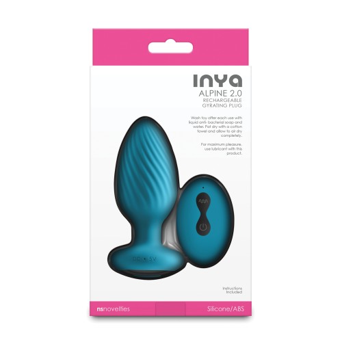 INYA Alpine 2.0 Gyrating Vibrating Anal Plug Remote Teal