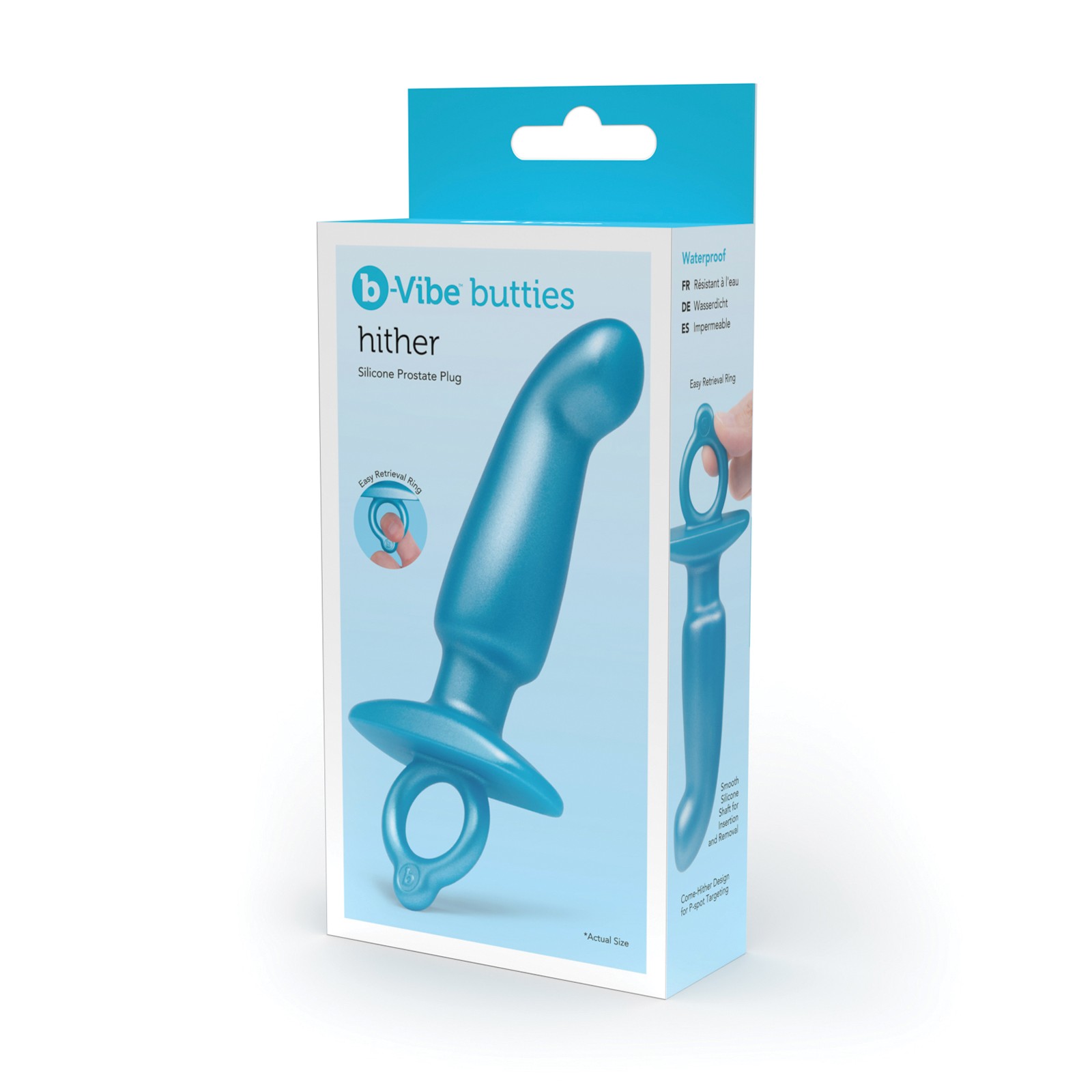 b-Vibe Butties Hither Tapered Prostate Plug Blue