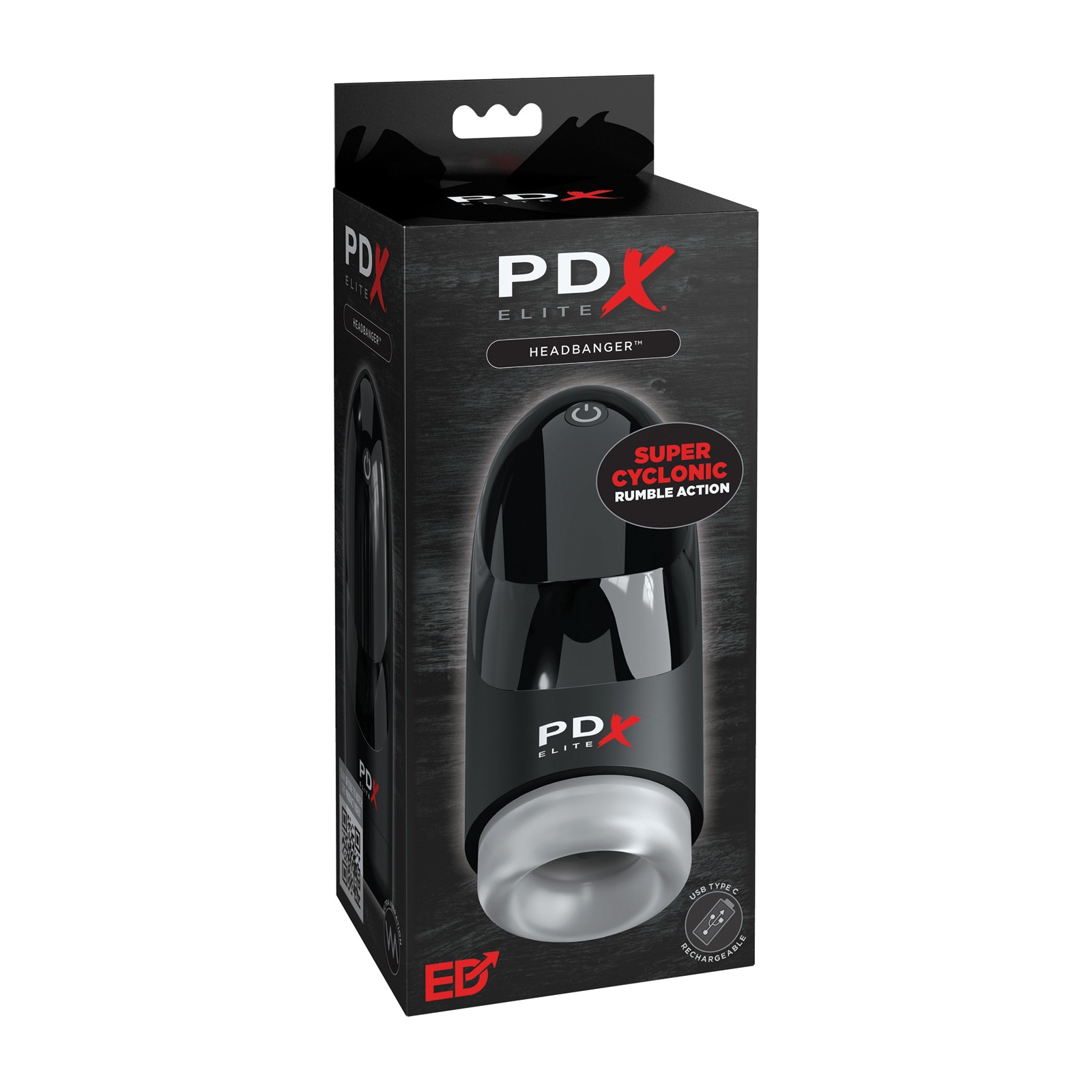 PDX Elite Hydrogasm Vibrating Stroker Frosted Black