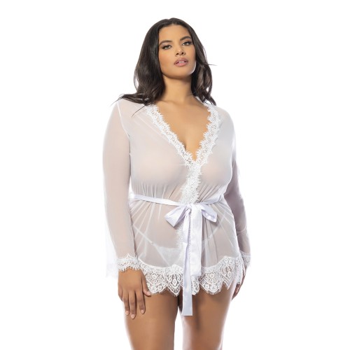 Provence Sheer Shortie Robe for Ultimate Elegance - White