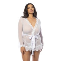 Provence Sheer Shortie Robe for Ultimate Elegance - White