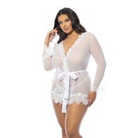 Provence Sheer Shortie Robe for Ultimate Elegance - White