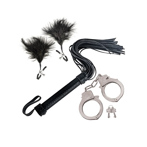 Nasstoys Bondage Whip and Cuff Set Black