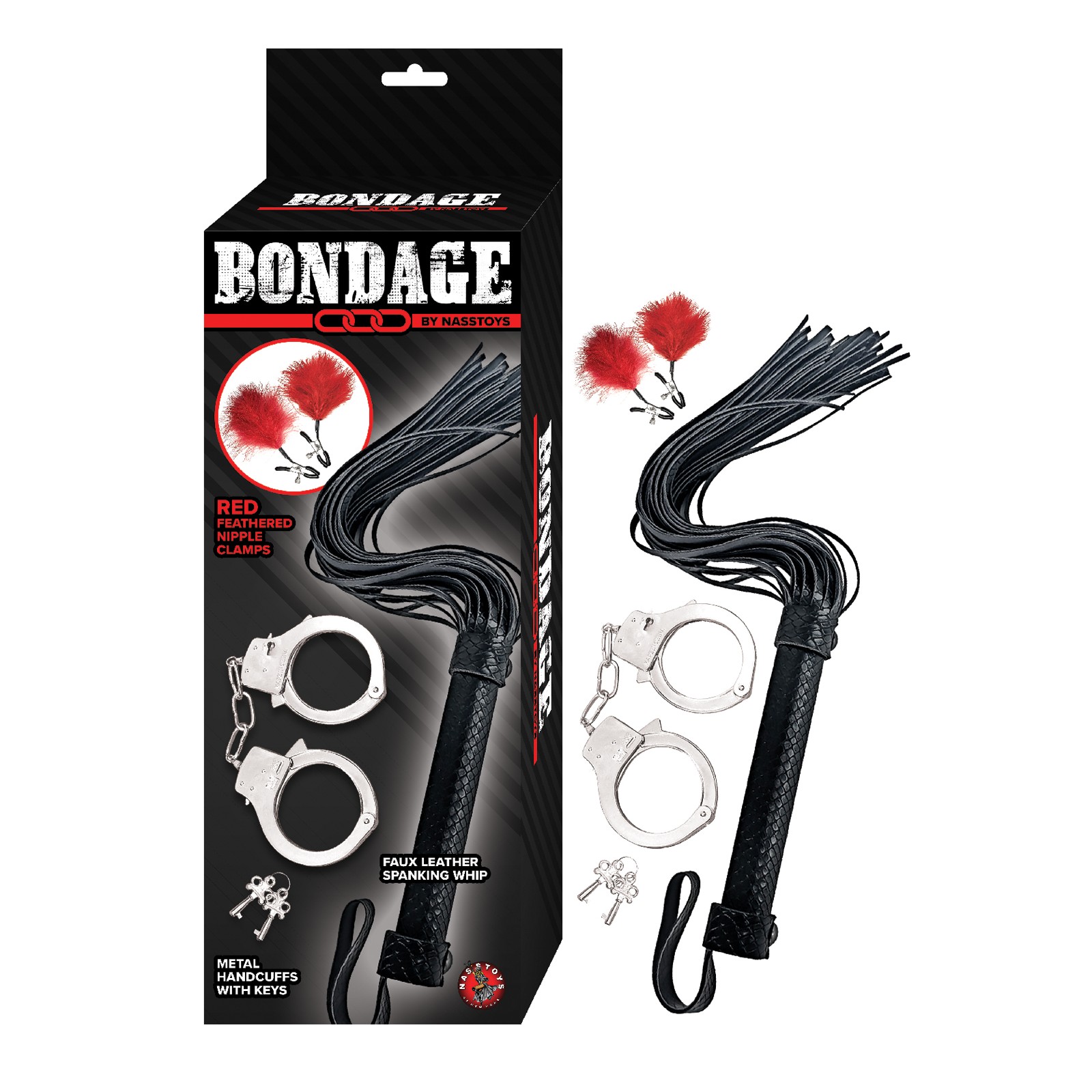 Kit de Bondage Nasstoys - Set de Látigo y Esposas