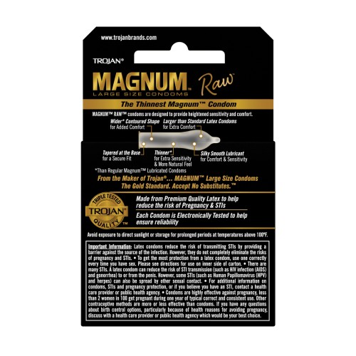 Trojan Magnum Raw Condoms Pack of 3