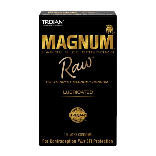 Condones Trojan Magnum Raw Paquete de 10