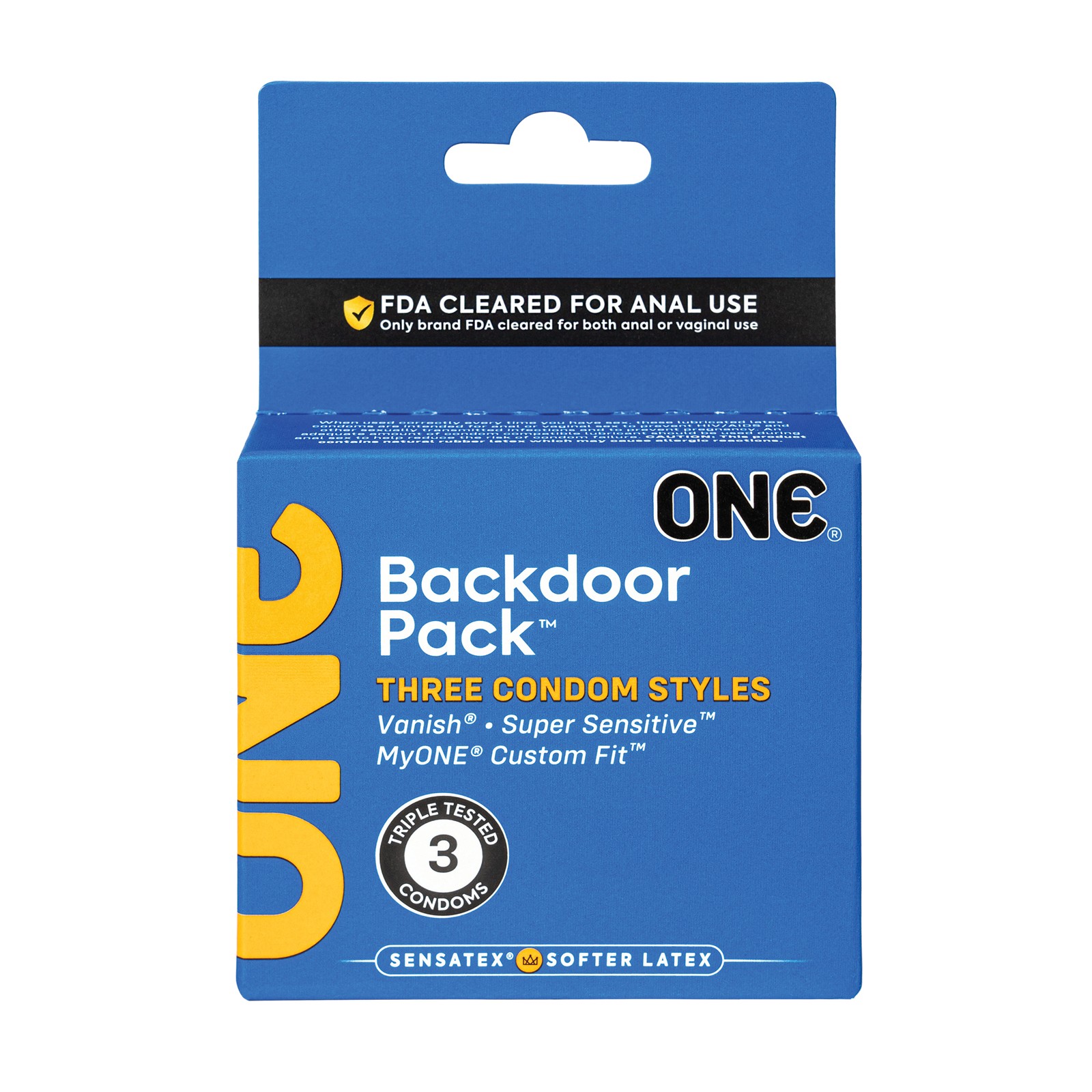 One Backdoor Custom Fit Condoms 3 Pack