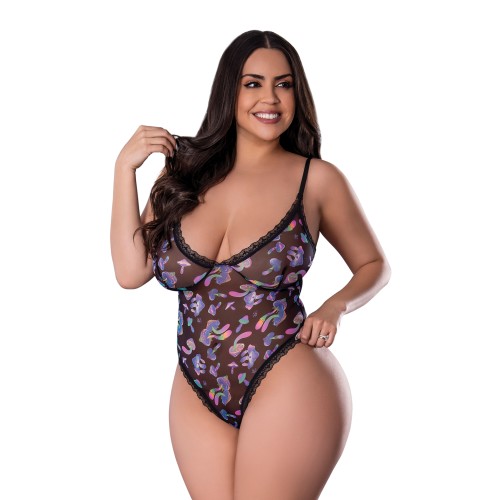 Hazy Dayz Shrooms Teddy - Alluring Black Lingerie