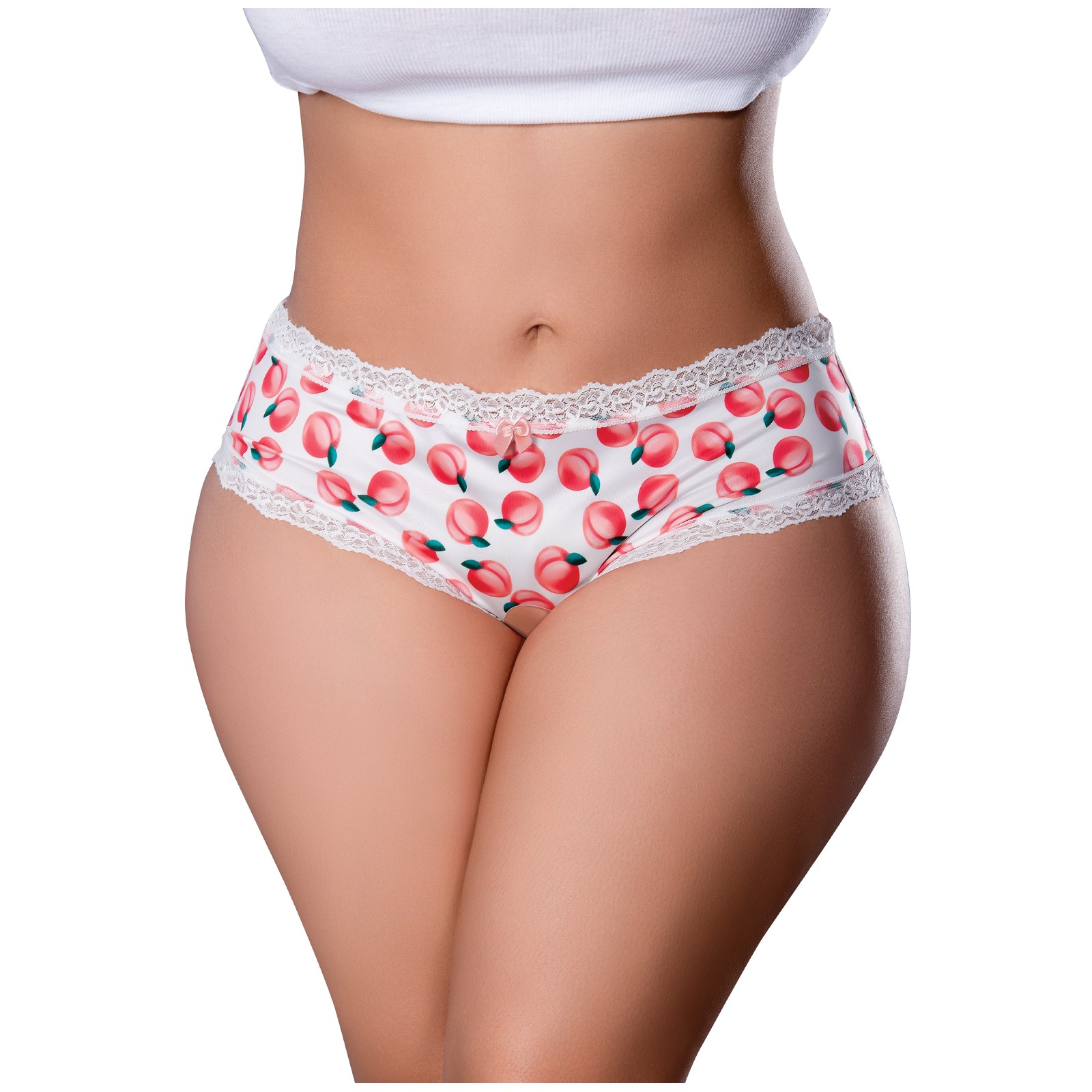 Shorts Crotchless Sweet Treats con Lubricante de Durazno