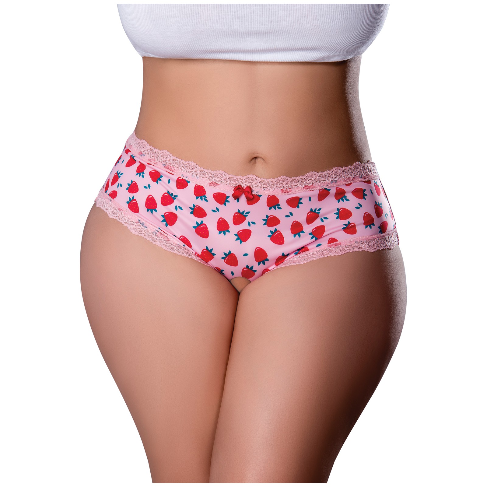 Sweet Treats Boy Short Crotchless & Lubricante de Fresa