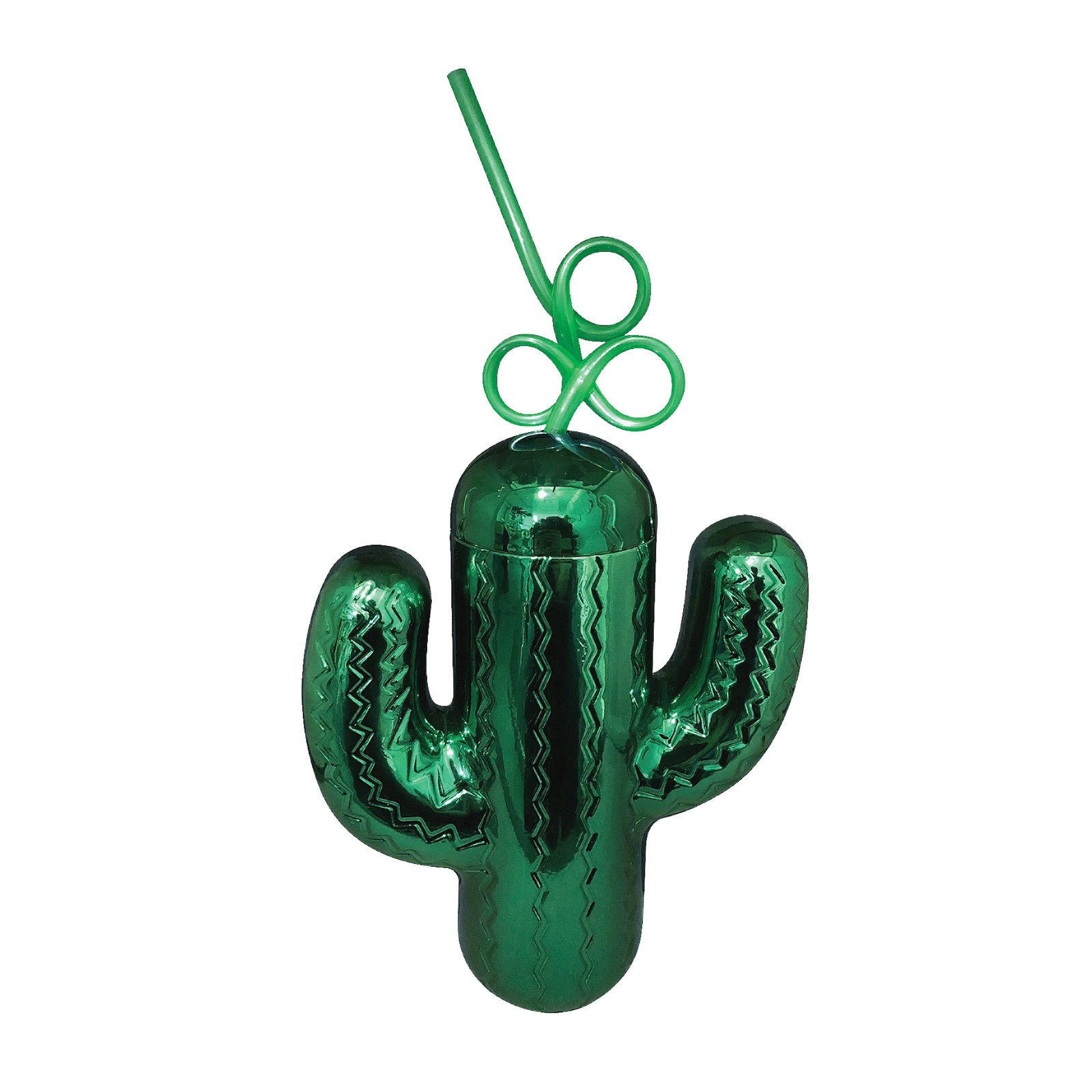 Metallic Green Cactus Cup for Drinks