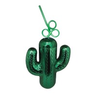 Metallic Green Cactus Cup for Drinks