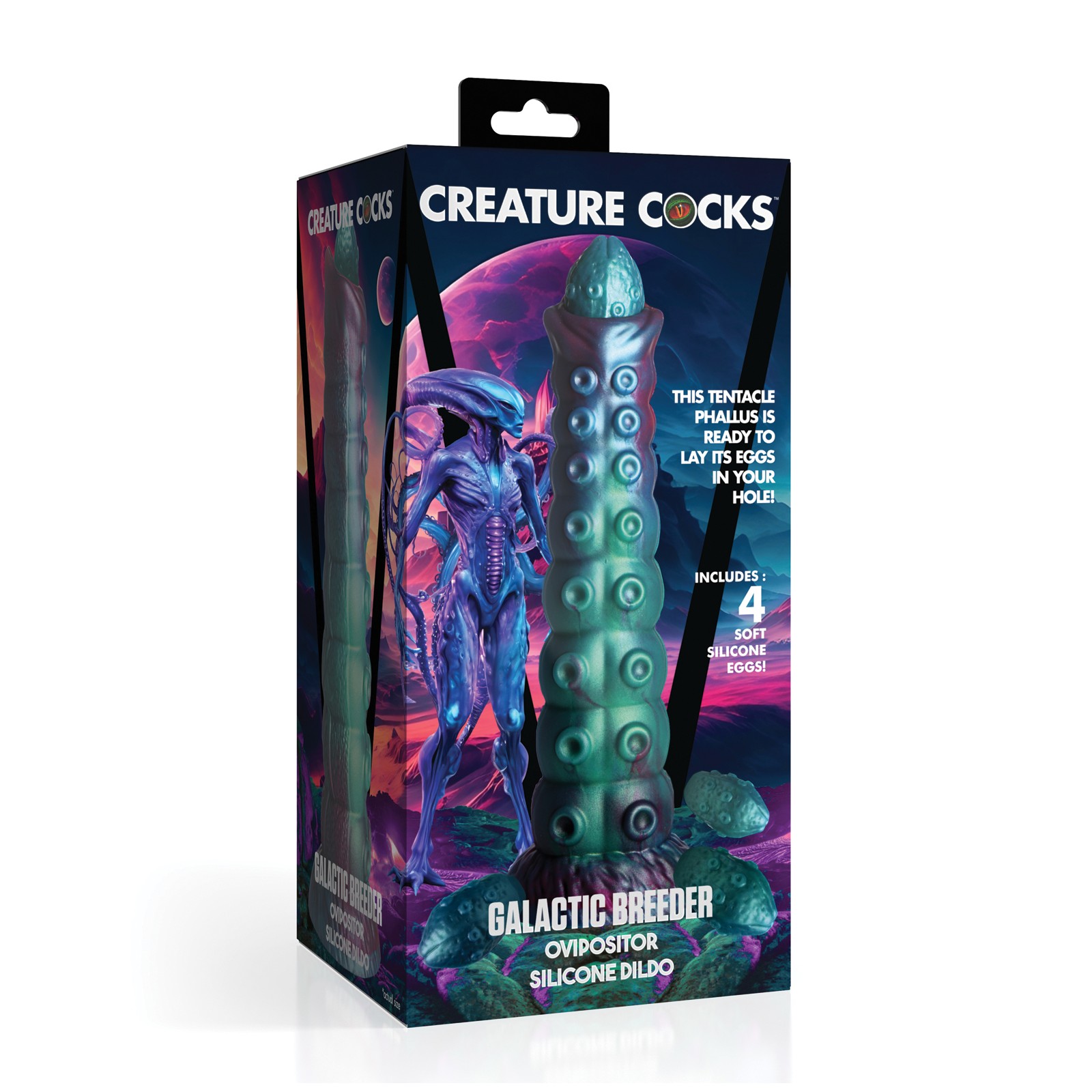 Creature Cocks Galactic Breeder Ovipositor Silicone Dildo - Multi Color