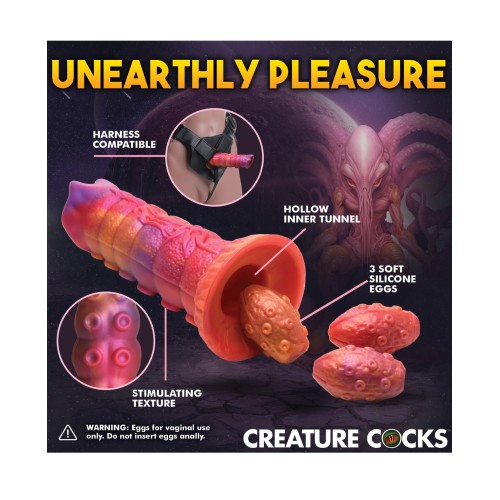 Creature Cocks Nymphoid Ovipositor Silicone Dildo with Eggs in Multi Color