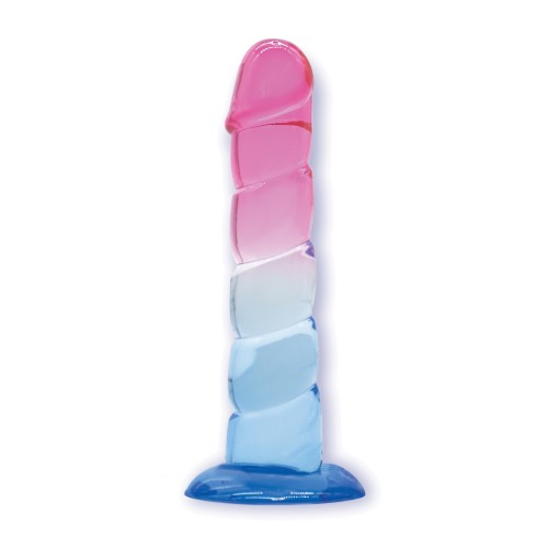 Dildo Gradient Jelly Swirl TPR - Rosa/Azul