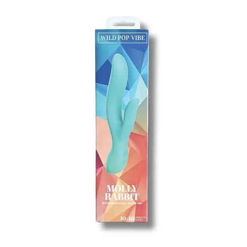 Vibrador Dual Wild Pop Vibe Molly Rabbit Aqua