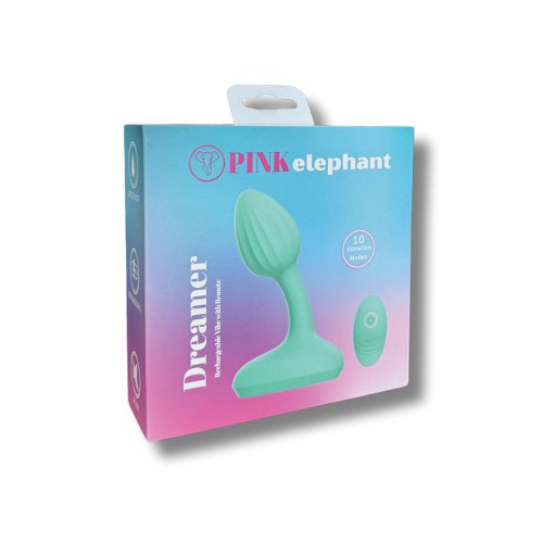 Pink Elephant Dreamer Rechargeable Vibe with Remote - Aqua