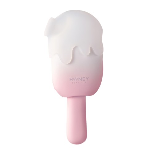 Bite Me Sucking & Vibrating Cream Pop Stimulator - Pink/White