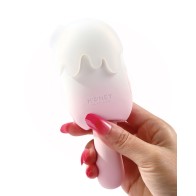 Bite Me Sucking & Vibrating Cream Pop Stimulator - Pink/White