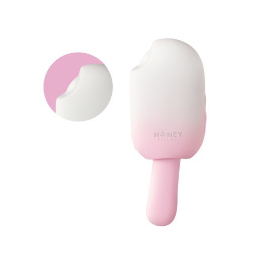 Bite Me Sucking & Vibrating Cream Pop Stimulator - Pink/White