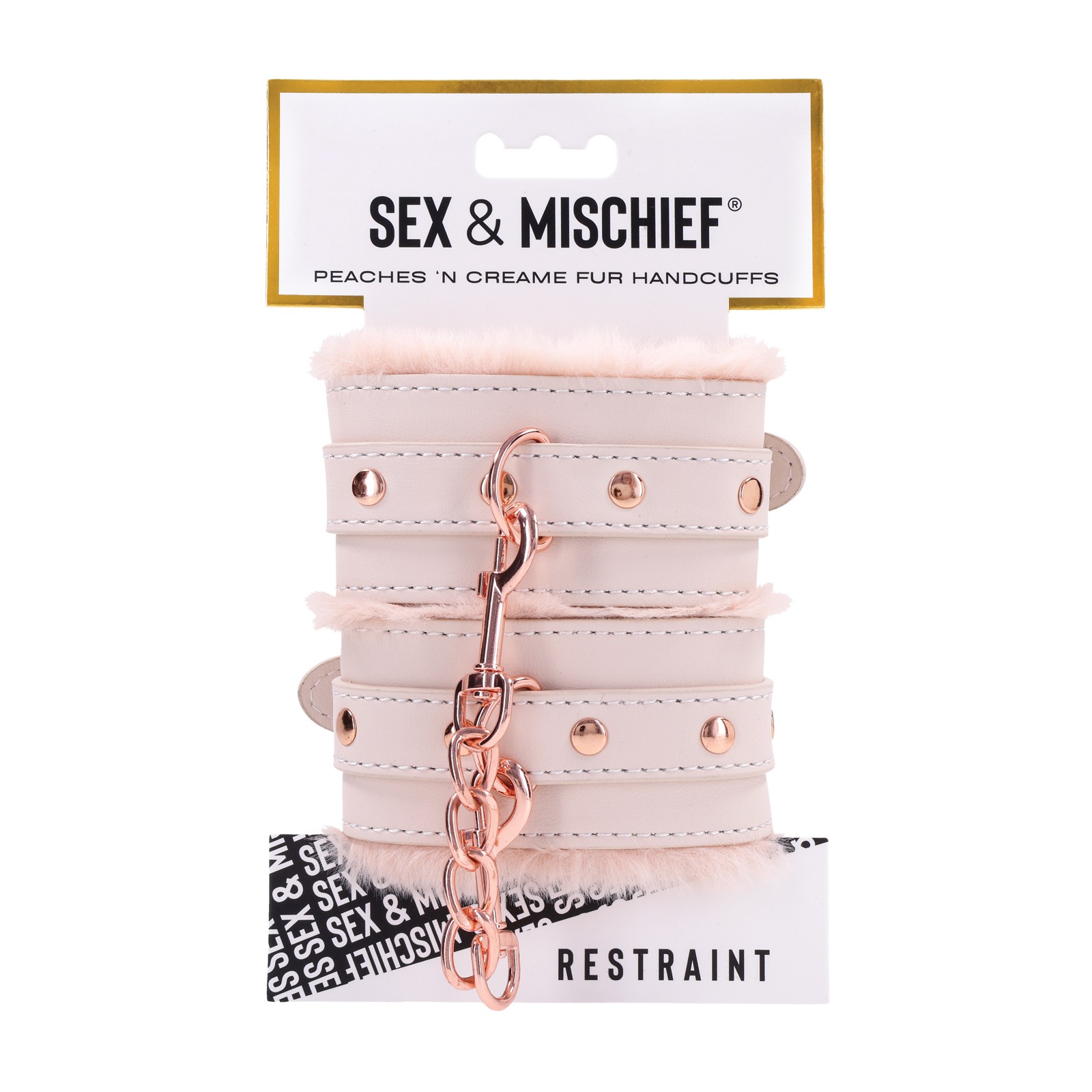 Sex & Mischief Peaches 'n Cream Faux Fur Handcuffs