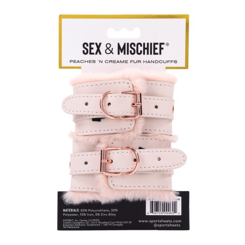 Sex & Mischief Peaches 'n Cream Faux Fur Handcuffs