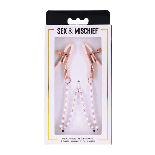 Sex & Mischief Peaches 'n CreaMe Pearl Nipple Clamps