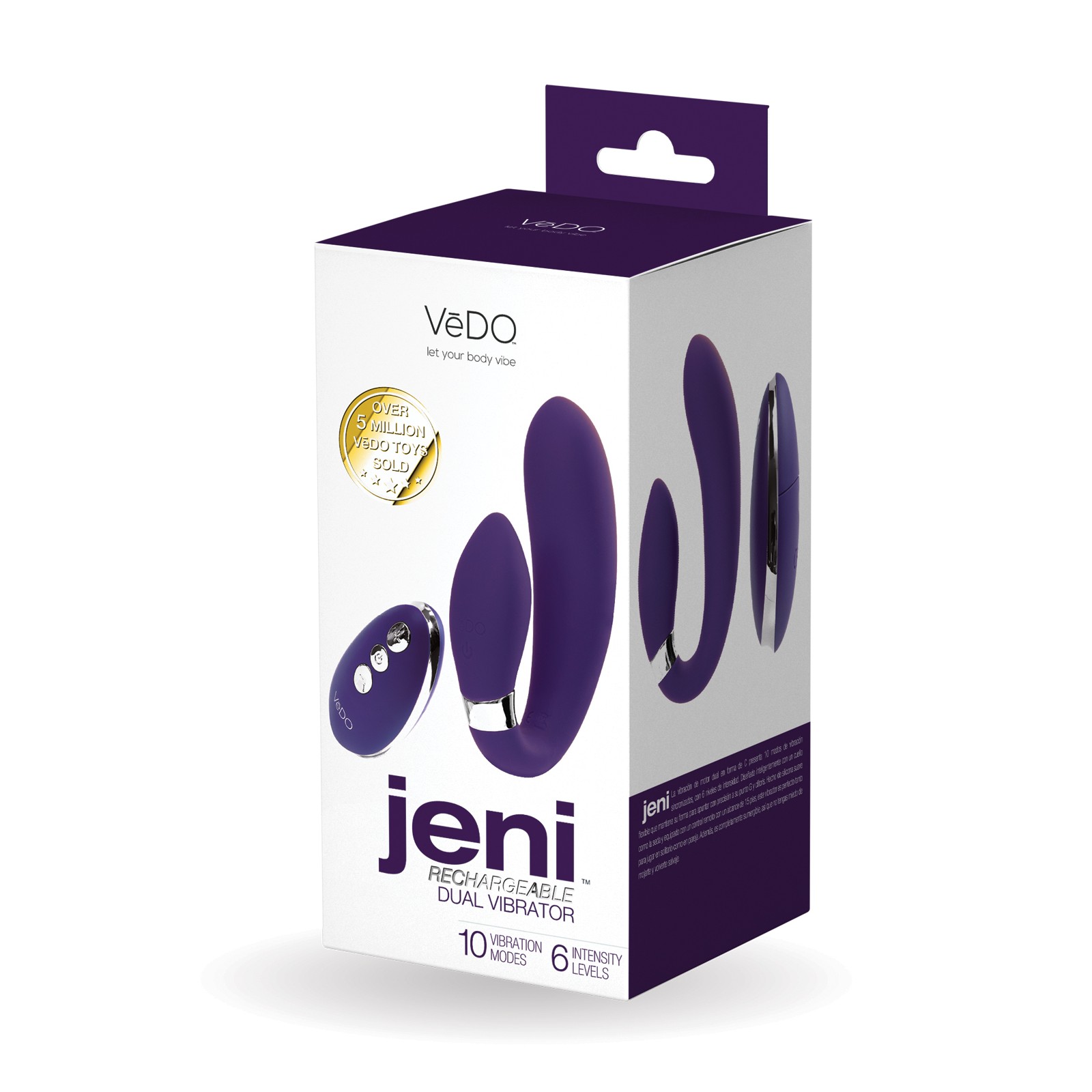 VeDO Jeni Vibrador Dual Motor con Control Remoto - Púrpura