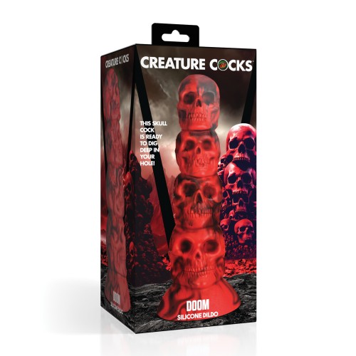 Creature Cocks Dildo Doom de Silicona - Rojo/Negro