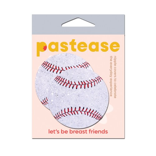 Pasties Premium de Béisbol Brillantes - Blanco