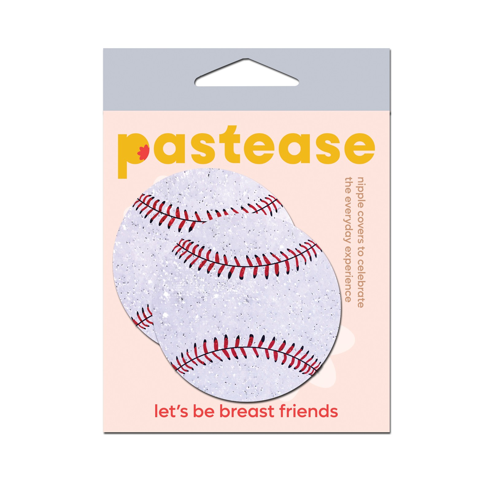 Premium Baseball Sparkly Pasties - White