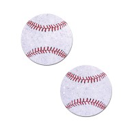 Premium Baseball Sparkly Pasties - White