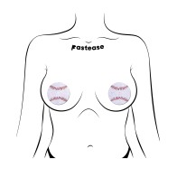 Pasties Premium de Béisbol Brillantes - Blanco