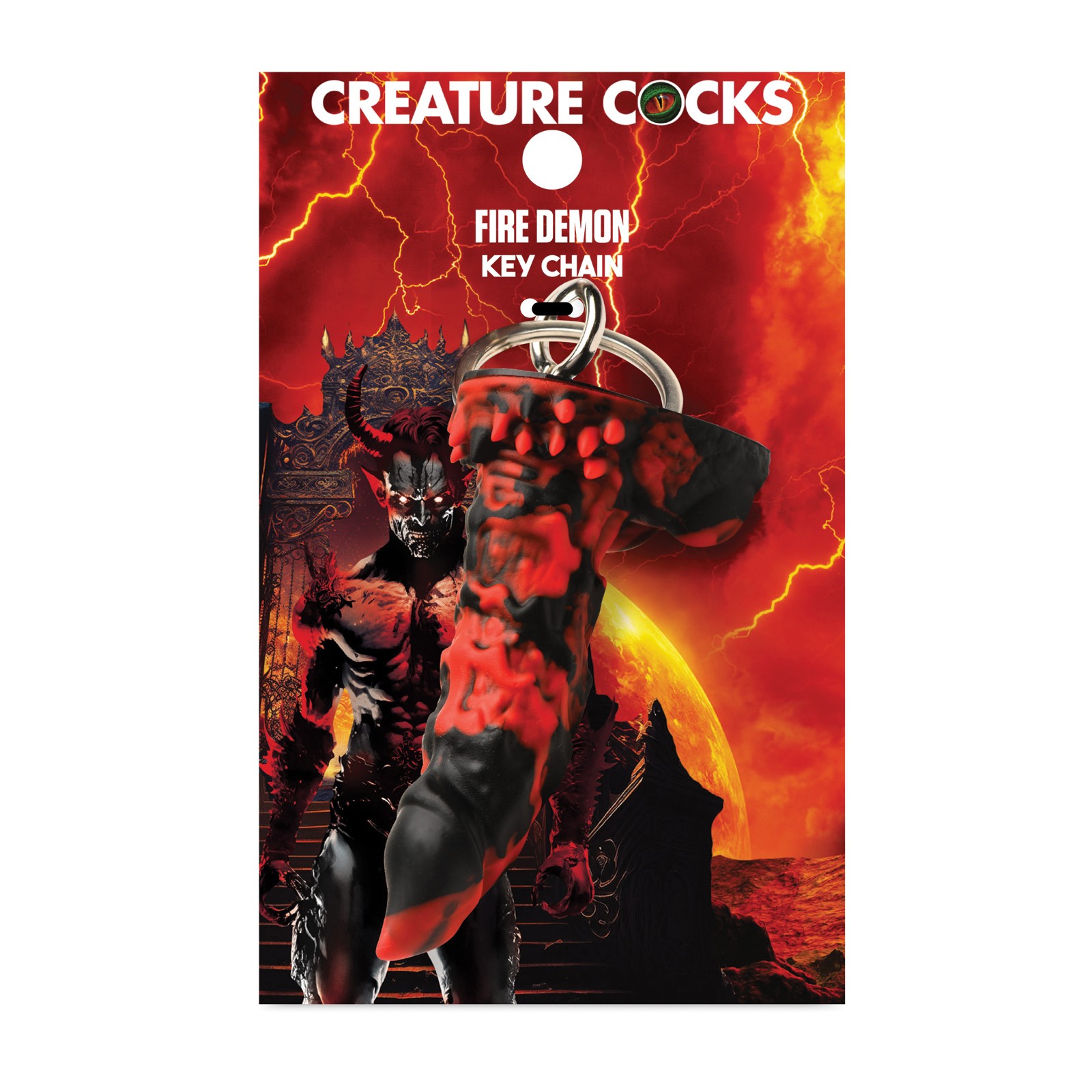 Creature Cocks Fire Demon Keychain