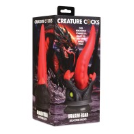 Creature Cocks Dragon Roar Dildo de Silicona Rojo Negro