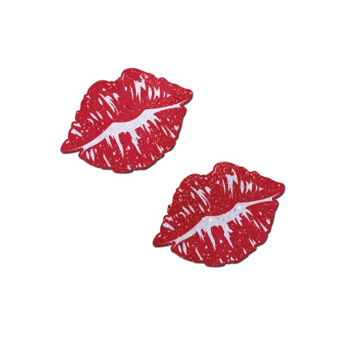 Pastease Sparkly Kissing Lips Pasties Red