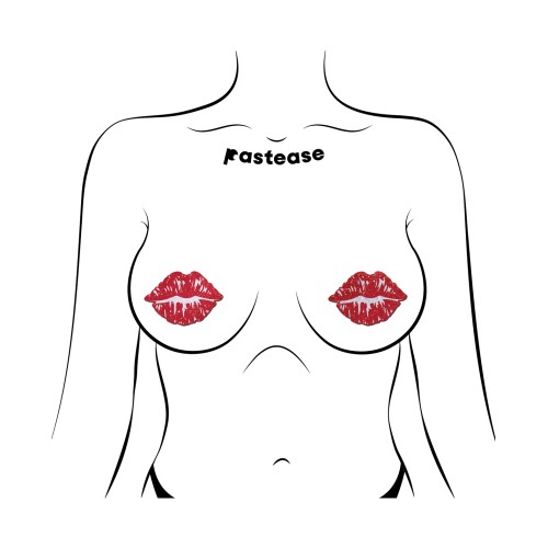 Pastease Sparkly Kissing Lips Pasties Red