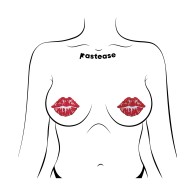 Pastease Sparkly Kissing Lips Pasties Red