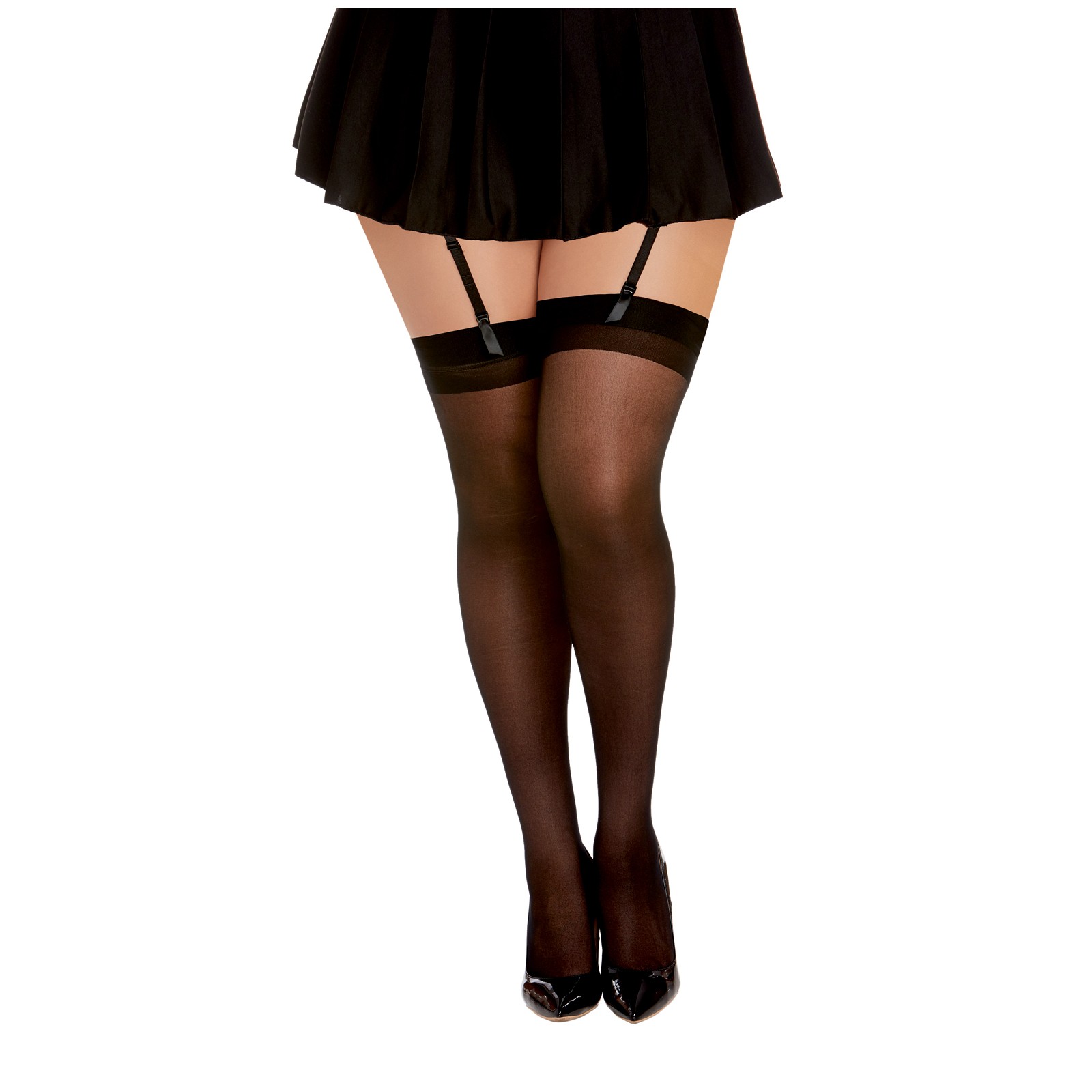 Thigh High Back Seam Stockings Black