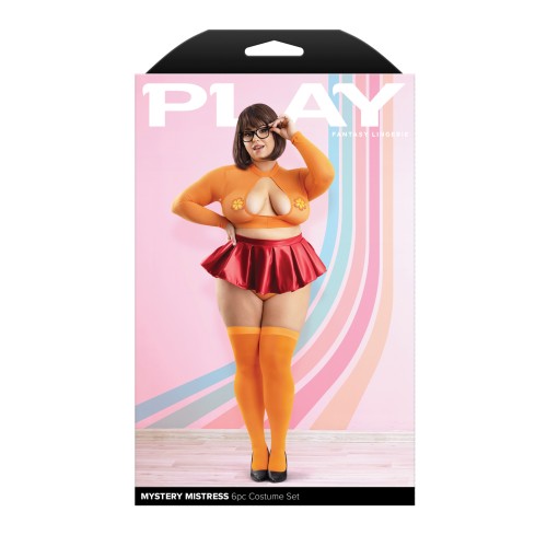 Conjunto Play Mystery Mistress 6 pc Naranja Rojo 3X 4X