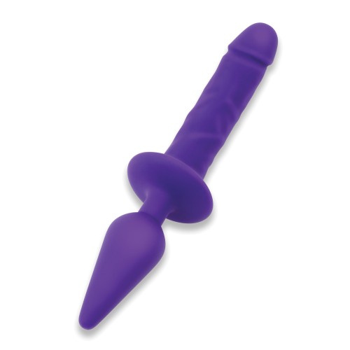 Dildo Doble Placer de 11 Pulgadas y Plug Anal Púrpura