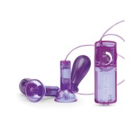 Purple Vibrating Nipple Suckers with Remote Control