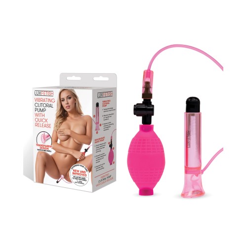 Lux Fetish Vibrating Clitoral Pump Quick Release Pink