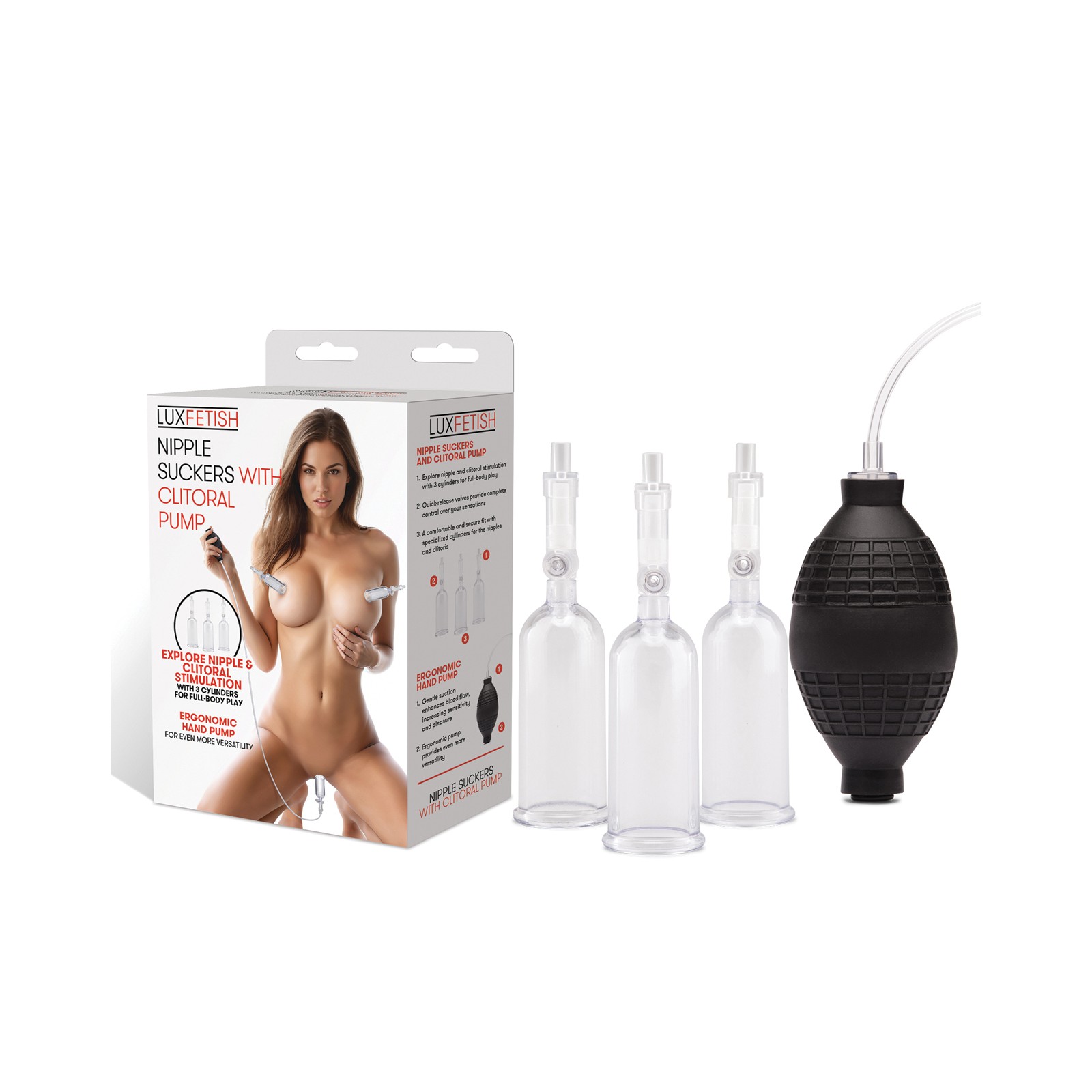 Lux Fetish Nipple Suckers Clitoral Pump Clear Black