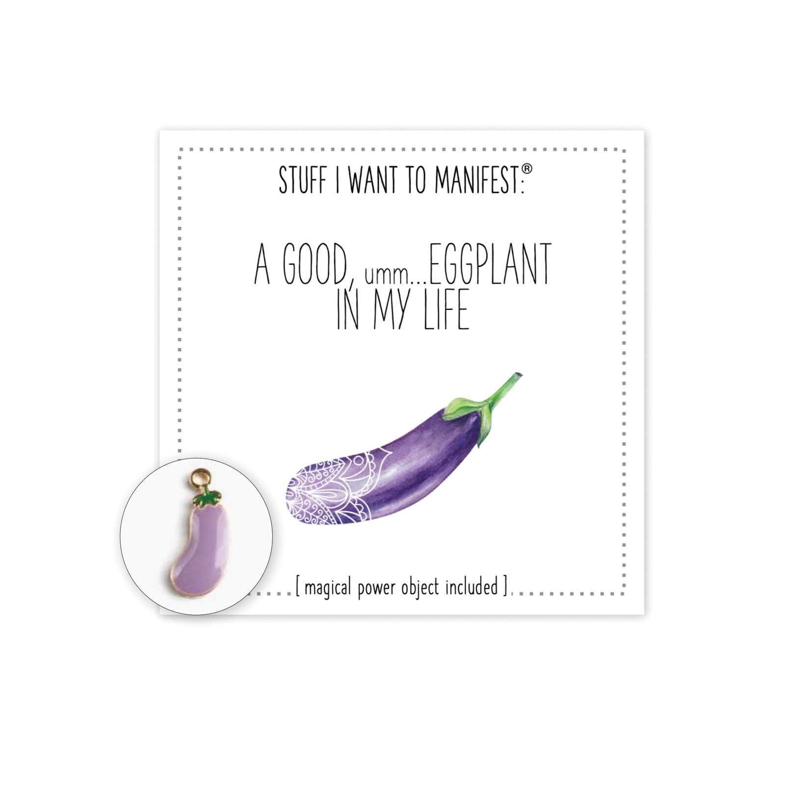 Good Eggplant Mini Card & Charm