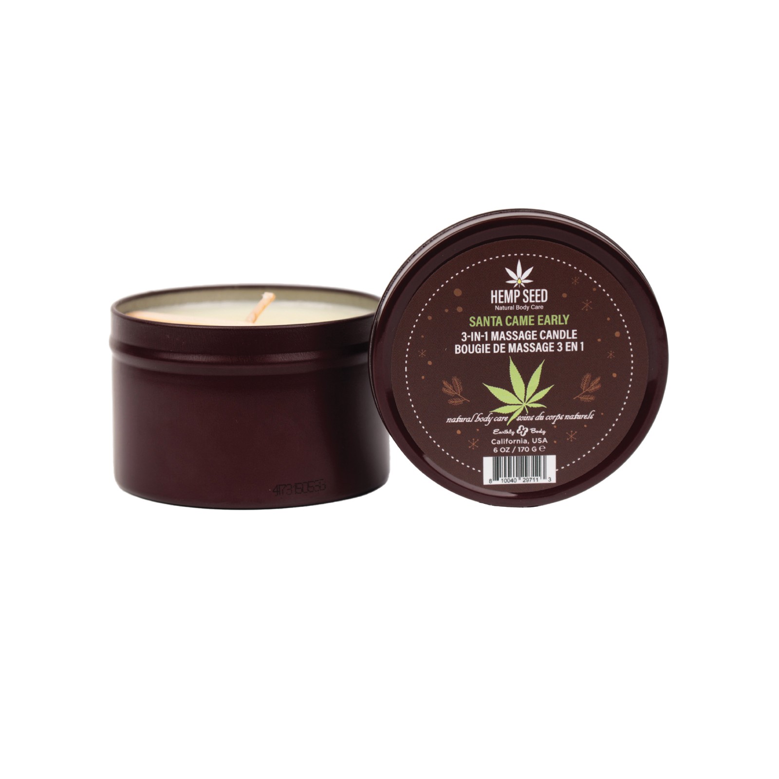 Earthly Body 2024 Holiday 3 in 1 Massage Candle 6 oz