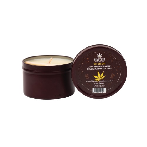 Earthly Body Holiday 3 in 1 Massage Candle Oh Oh Oh