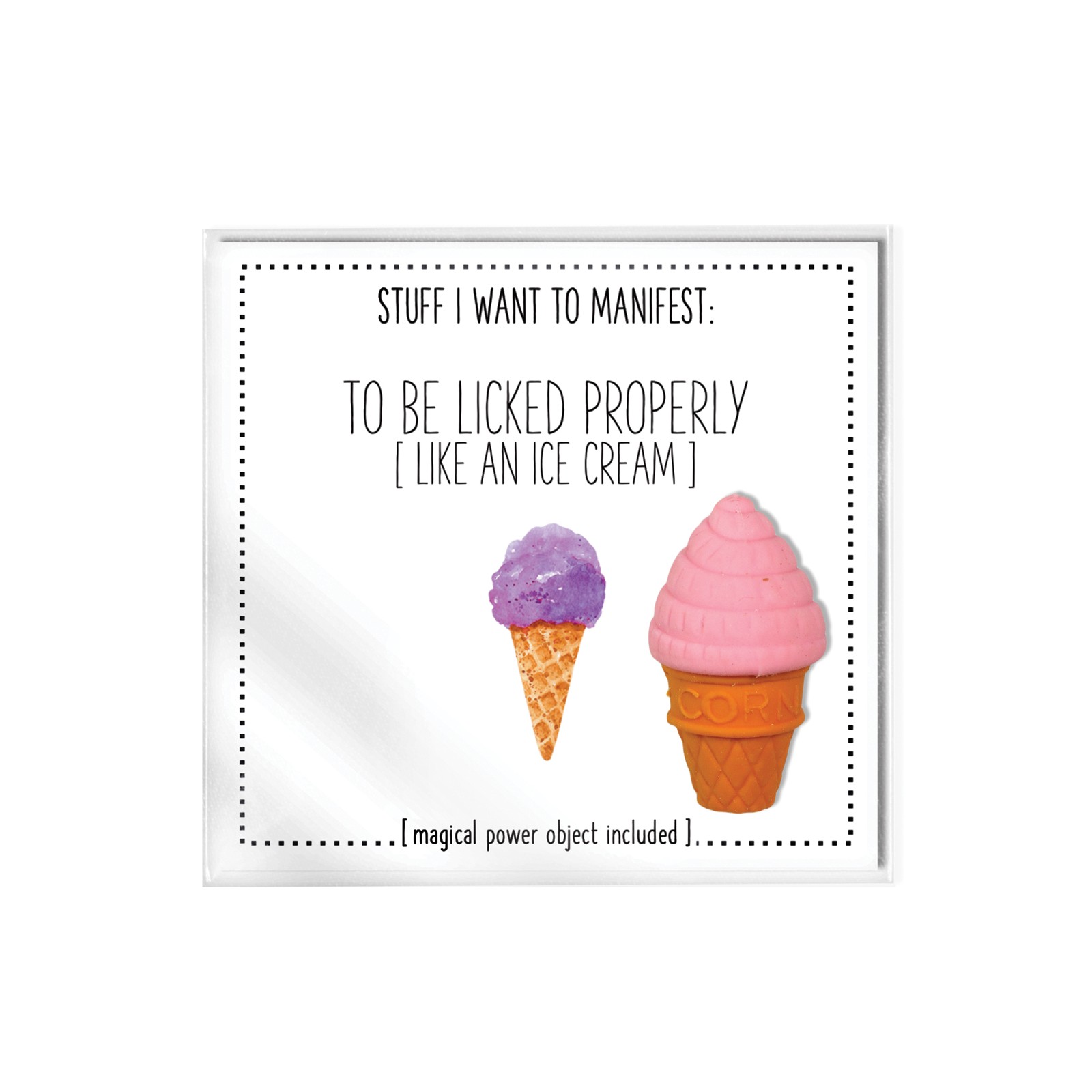 Warm Human To Be Licked Properly Mini Card and Charm